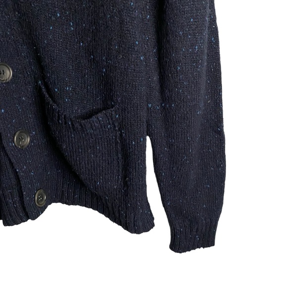 Kolby Men's Blue Shawl Collar Button Down Knit Cardigan - Picture 4 of 7